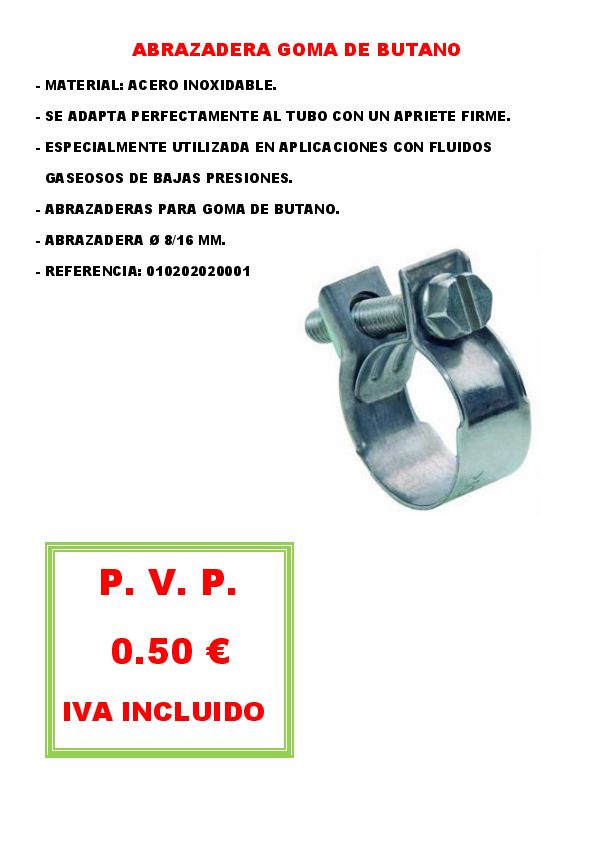 ABRAZADERA GOMA DE BUTANO 01