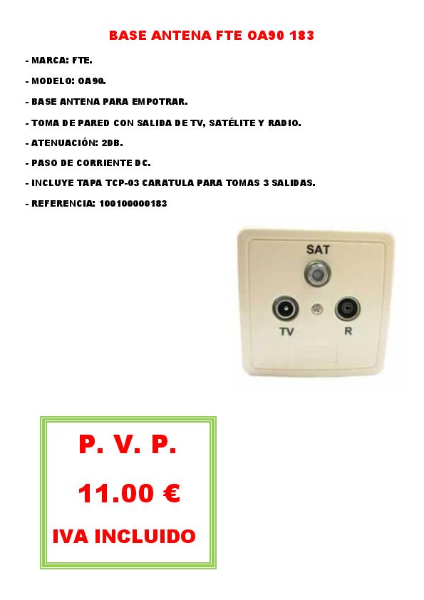 BASE ANTENA FTE OA90 183