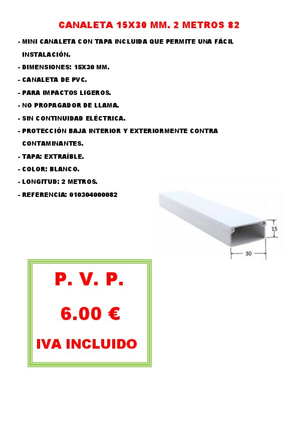 CANALETA 15X30 MM. 2 METROS 82