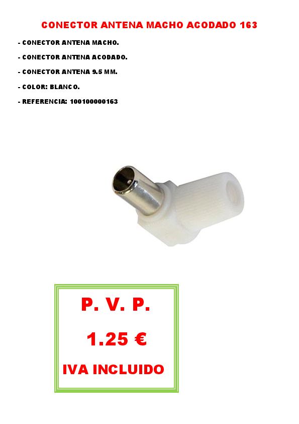 CONECTOR ANTENA MACHO ACODADO 163