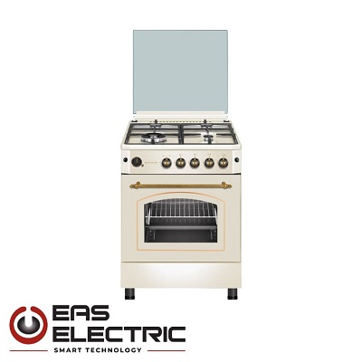 COCINA DE GAS EAS ELECTRIC 60 CM 4 F. y HORNO RUSTICA EFG660C 30