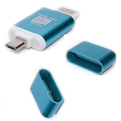 LECTOR MEMORIAS MICROSD OTG AZUL USB 06