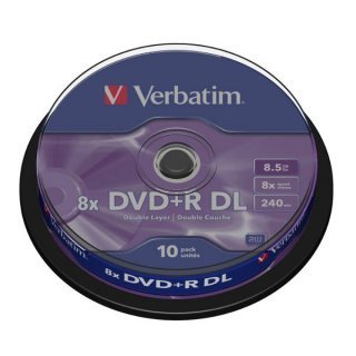 TARRINA 10 DVD+R DL VERBATIN 8.5 GB DOBLE CAPA 10
