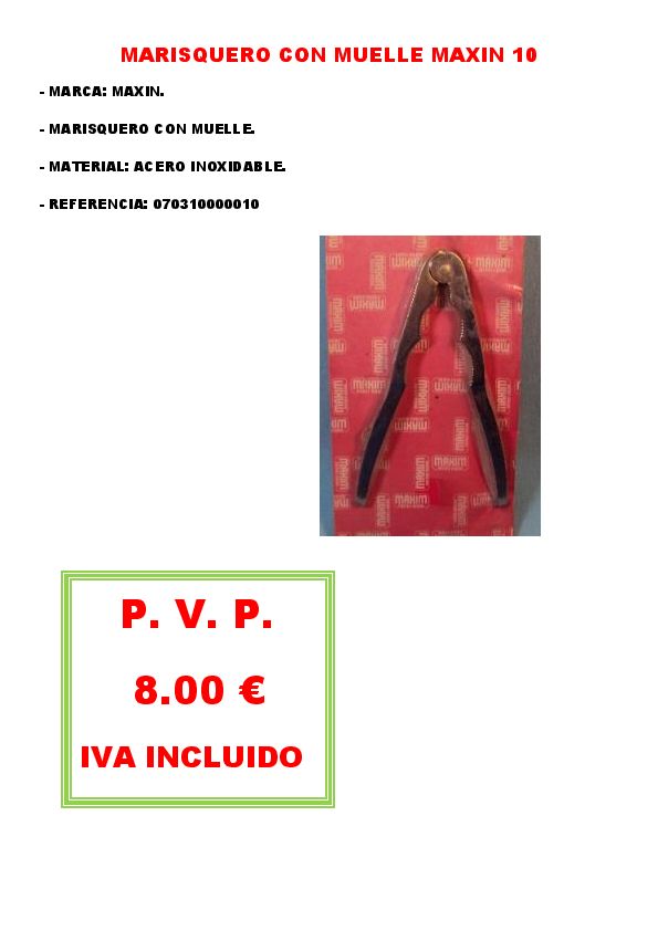 MARISQUERO CON MUELLE MAXIN 10