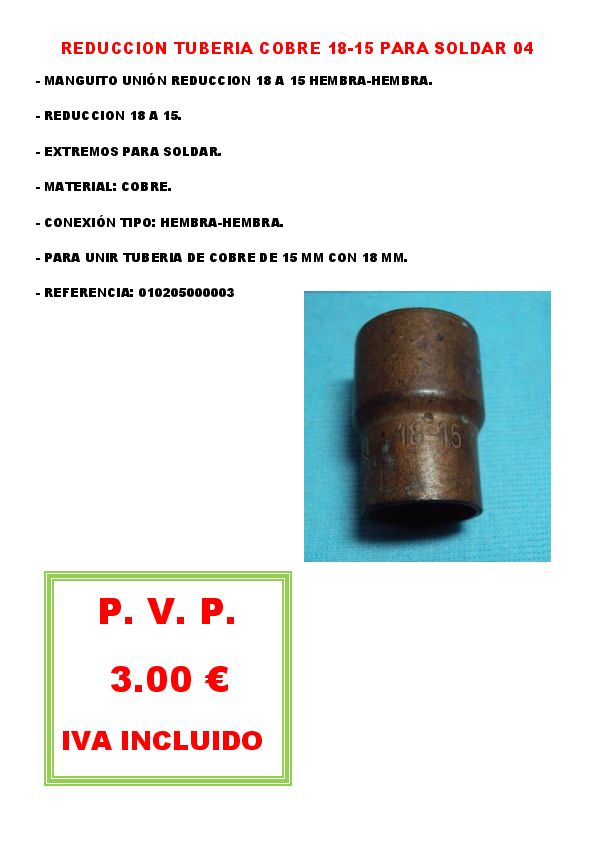 REDUCCION TUBERIA COBRE 18-15 PARA SOLDAR 04