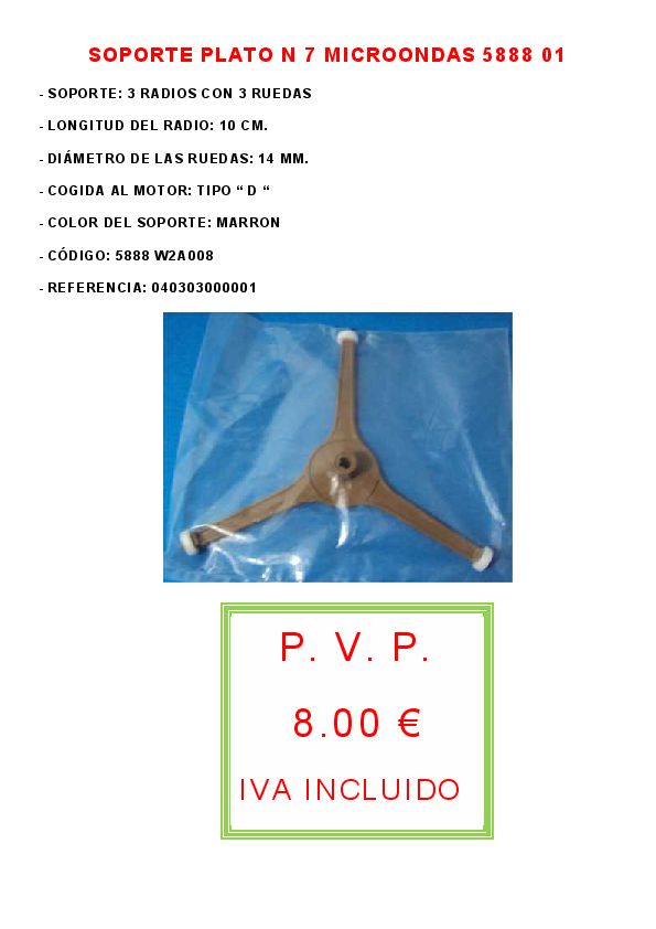 SOPORTE PLATO N 7 MICROONDAS 5888  01