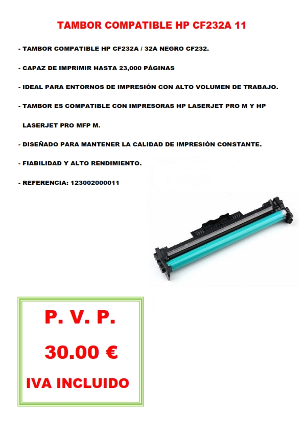 TAMBOR COMPATIBLE HP CF232A 11