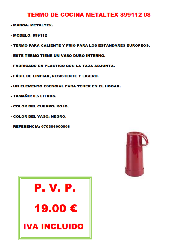 TERMO DE COCINA METALTEX 899112 08