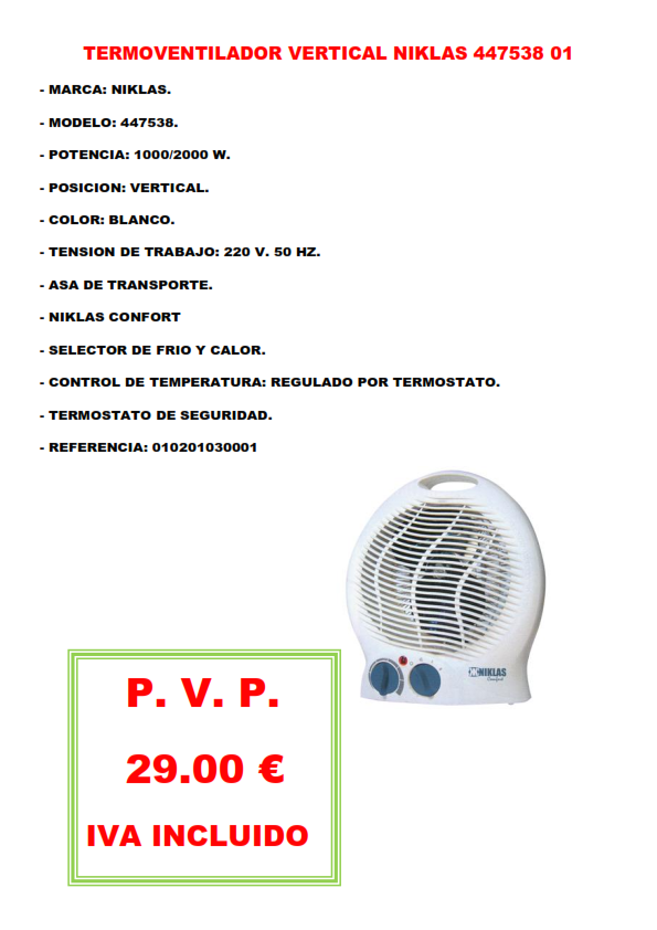 TERMOVENTILADOR VERTICAL NIKLAS 447538 01