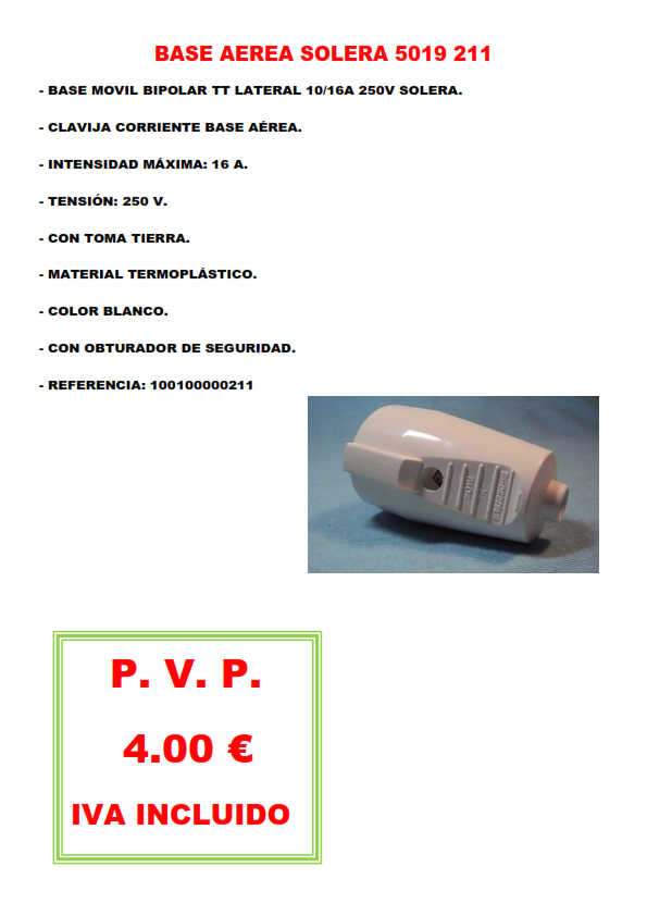 BASE AEREA SOLERA 5019 211