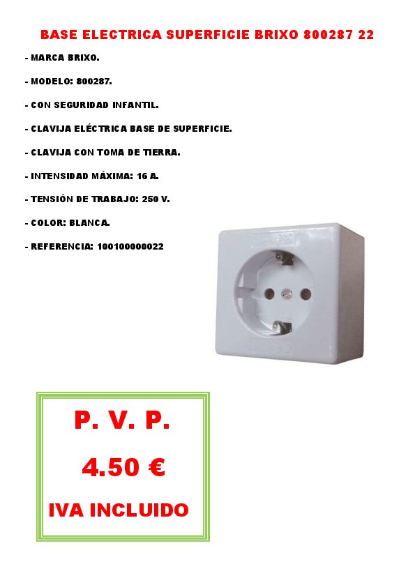 BASE ELECTRICA SUPERFICIE BRIXO 800287 22