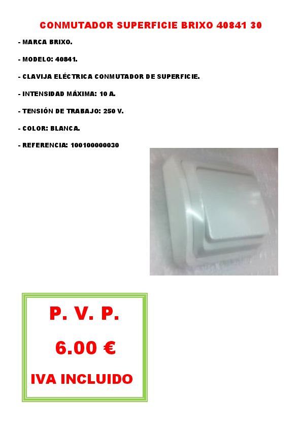 CONMUTADOR SUPERFICIE BRIXO 40841 30